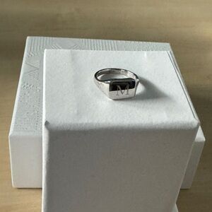 Melanie Auld Silver Signet Ring “M”
